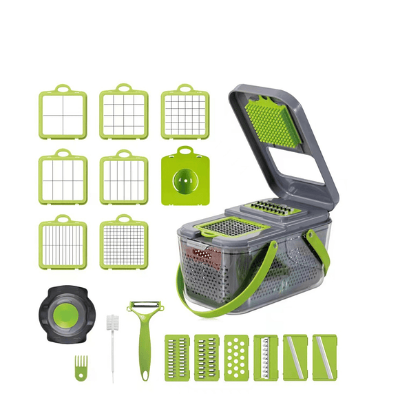 Picador Cortador De Verduras Frutas Rayador Alimentos 22 PIEZAS  3