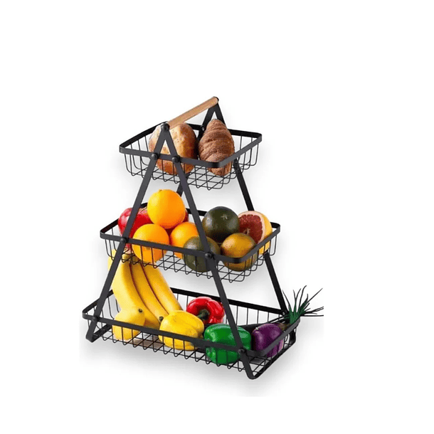 Canasta Organizador De Fruta Y Verduras 3 Niveles Estante 2