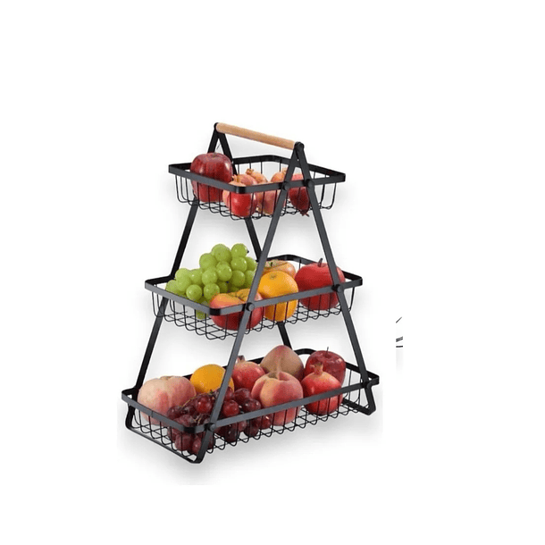 Canasta Organizador De Fruta Y Verduras 3 Niveles Estante 1