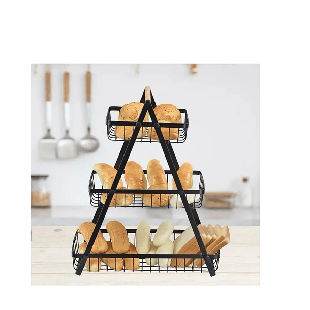 Canasta Organizador De Fruta Y Verduras 3 Niveles Estante 3