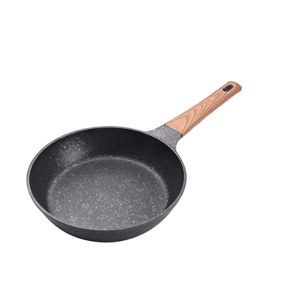 Sartén Antiadherente De Mármol De 26cm Mango Estilo Madera 1