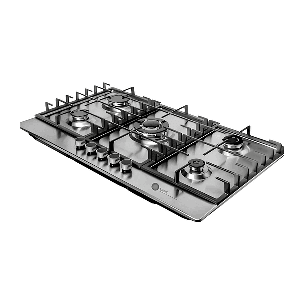 Encimera Cocina A Gas Acero Inoxidable 5 Quemadores Platos Plateado NEWLINE  1