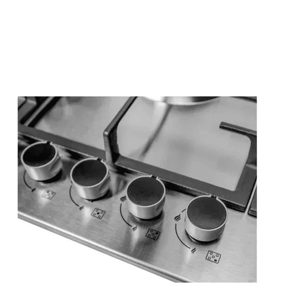 Encimera Cocina A Gas Acero Inoxidable 5 Quemadores Platos Plateado NEWLINE  3