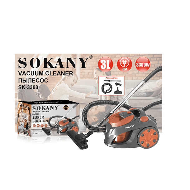 Aspiradora Sokany 3300w Potencia Capacidad 3l Súper Succion 2