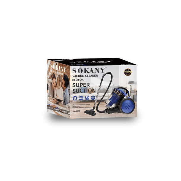 Aspiradora Sokany 3300w Alta Potencia 3l Sistema Anti-ácaros 3