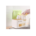 Set Dispensador De Jabón Doble Y Soporte Para Esponja 3