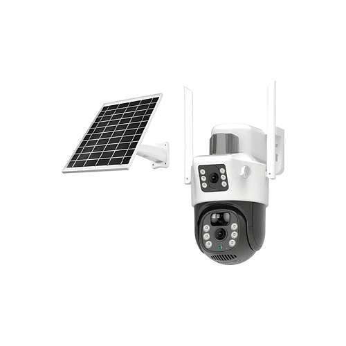 Cámara De Seguridad Solar De Doble Pantalla Visión Completa
