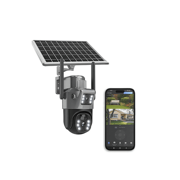 Cámara De Seguridad Solar De Doble Pantalla Visión Completa 1