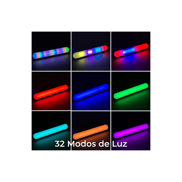 Luz De Relleno Mj-21 Rgb | Clip Y Soporte De Escritorio Blanco Multicolor 3
