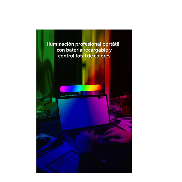 Luz De Relleno Mj-21 Rgb | Clip Y Soporte De Escritorio Blanco Multicolor 4