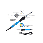 Kit Soldador de Estaño Eléctrico 60w Tipo Lápiz Temperatura Ajustable  2