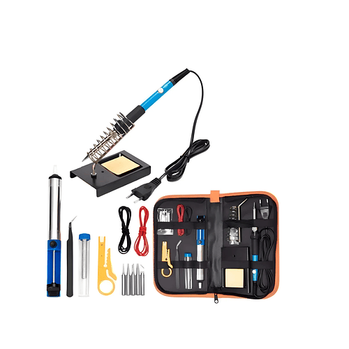 Kit Soldador de Estaño Eléctrico 60w Tipo Lápiz Temperatura Ajustable 