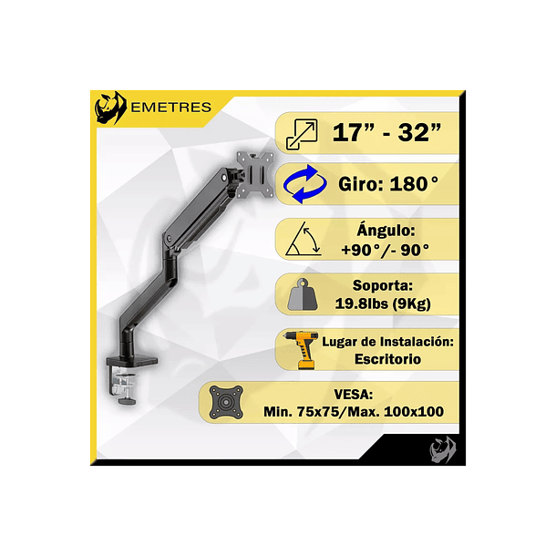 Brazo Para Monitor, Base Monitor Escritorio, Soporte Para Monitor, Soportes Para Pantallas Monitor 17 A 32 pulgadas F80 base Tv Brazo 32  4