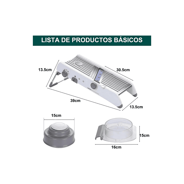 Mandolina Cortador Verduras Rallador Picador Multifuncional 3