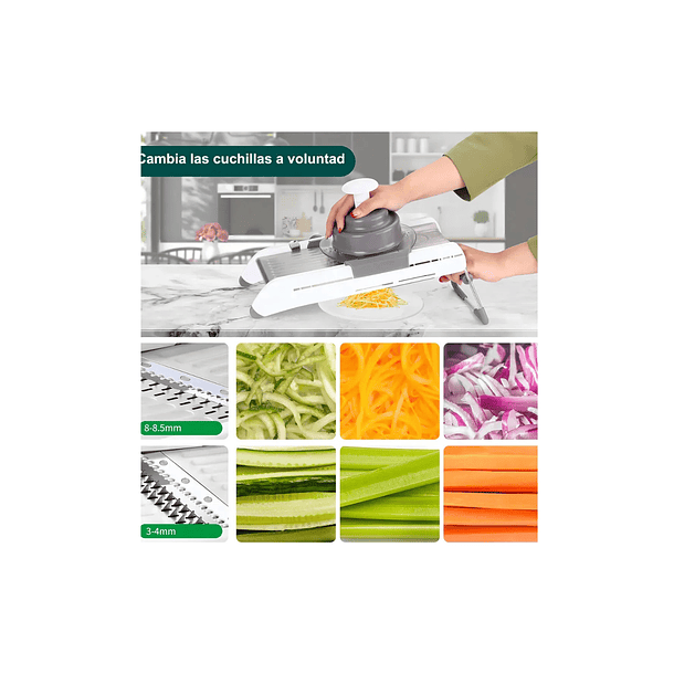 Mandolina Cortador Verduras Rallador Picador Multifuncional 5
