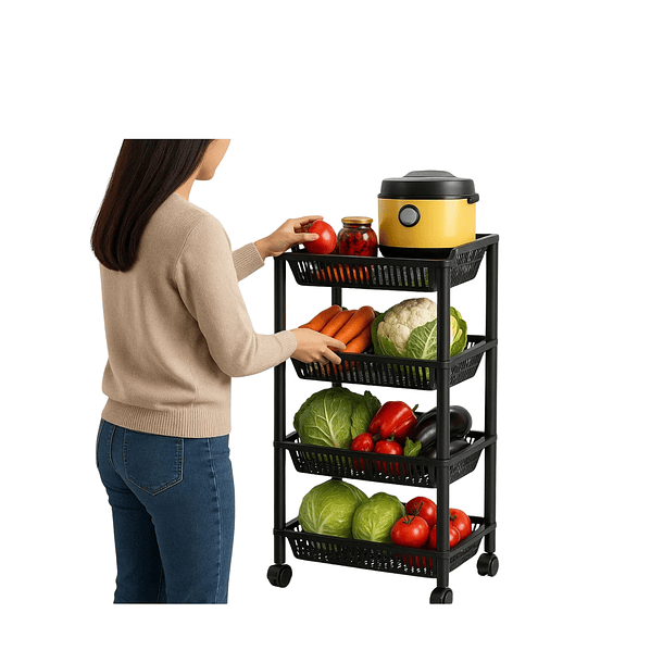Carrito Organizador Multiusos De 4 Niveles Con Ruedas 1