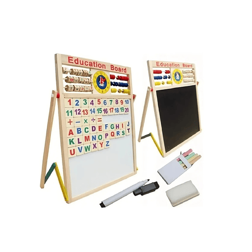 Pizarra Magnética Doble Para Niños Educativa C/ Accesorio