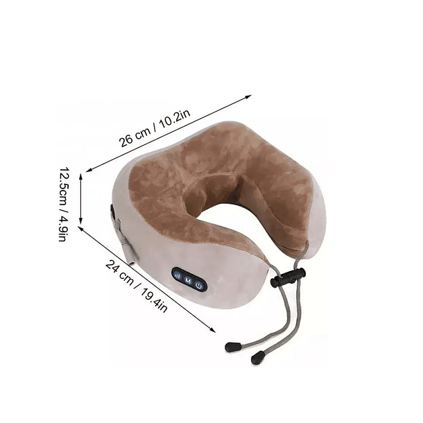 Masajeador Almohada Eléctrico Cuello Cervical Recargable Beige 2