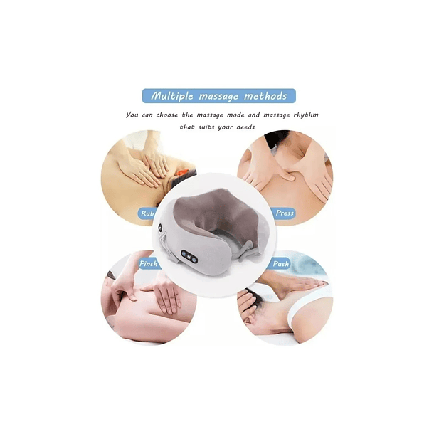 Masajeador Almohada Eléctrico Cuello Cervical Recargable Beige 3