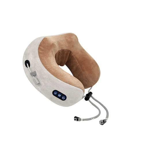 Masajeador Almohada Eléctrico Cuello Cervical Recargable Beige