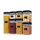 Set De 7 Contenedores Herméticos De Plástico Cocina Despensa Organiza Tus Alimentos De Forma Ordenada 2rl Pack 7 Pcs 1