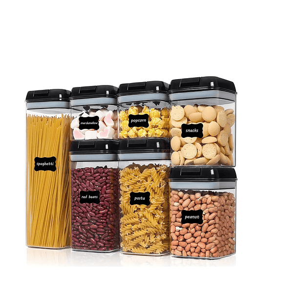 Set De 7 Contenedores Herméticos De Plástico Cocina Despensa Organiza Tus Alimentos De Forma Ordenada 2rl Pack 7 Pcs 1