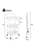 Carrito Organizador Carro Con Ruedas Asa Estante 3 Niveles   5