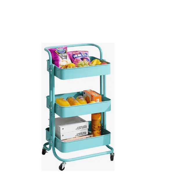 Carrito Organizador Carro Con Ruedas Asa Estante 3 Niveles   1