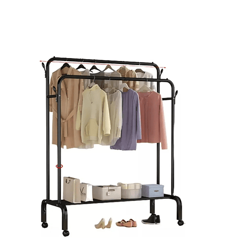 Perchero Organizador Colgante Ropa Doble Barra Tendedero 68k 