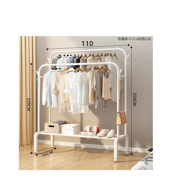 Perchero Organizador Colgante Ropa Doble Barra Tendedero 68k  4