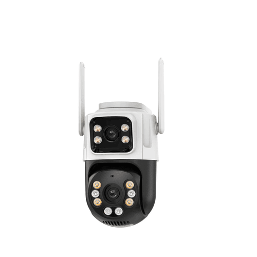 Camara De Seguridad Doble Ip66 2 Antena Wi-fi 360° App Icsee Blanco
