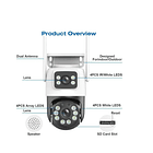 Camara De Seguridad Doble Ip66 2 Antena Wi-fi 360° App Icsee Blanco 2