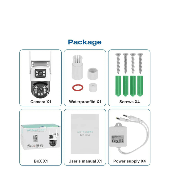 Camara De Seguridad Doble Ip66 2 Antena Wi-fi 360° App Icsee Blanco 3