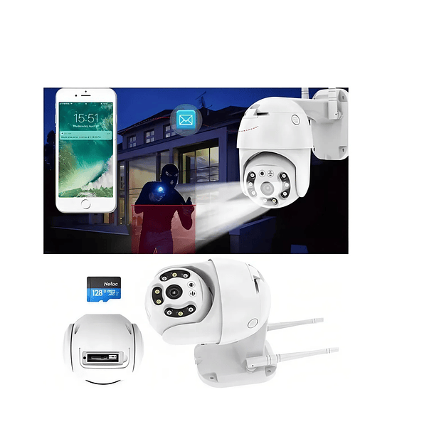 Cámara Para Seguridad 360 Ip 66 Yoosee Panorámica Para Exteriores Color Blanco 2