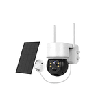 Camara Vigilancia Ip C/ Panel Solar 4 Led Sensor App Icsee Blanco 1