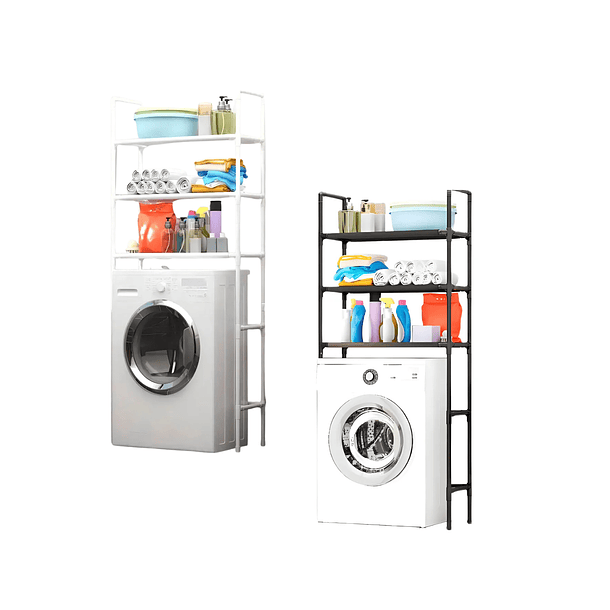 Estante Baño Estante Lavadora Blanco 3 Niveles MultifuncionaL 2