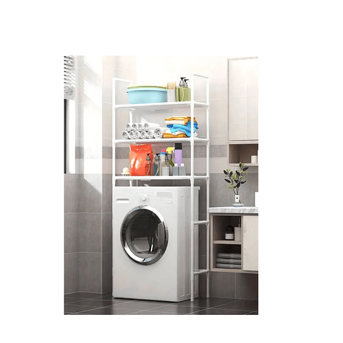Estante Baño Estante Lavadora Blanco 3 Niveles MultifuncionaL