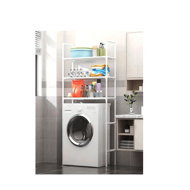 Estante Baño Estante Lavadora Blanco 3 Niveles MultifuncionaL 6