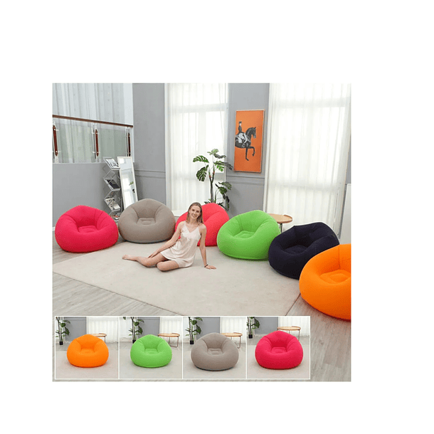 Sillón Inflable Puffs Inflables Sofá Ergonomico Camping Xl 1