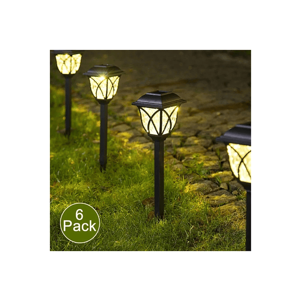 Pack X6 Faroles Solar Estaca Exterior Jardín Iluminación Negro 3