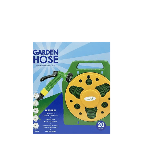 Manguera De Riego 20 Metros Con Carrete Y Pistola 7 Riegos 5