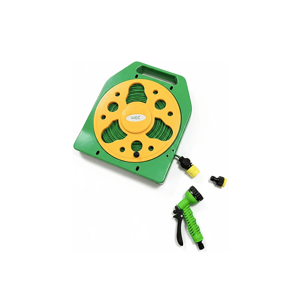 Manguera De Riego 20 Metros Con Carrete Y Pistola 7 Riegos 6