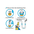 Piscina Inflable 170x110x45cm Dino Delfin Lanza Chorro Agua 3