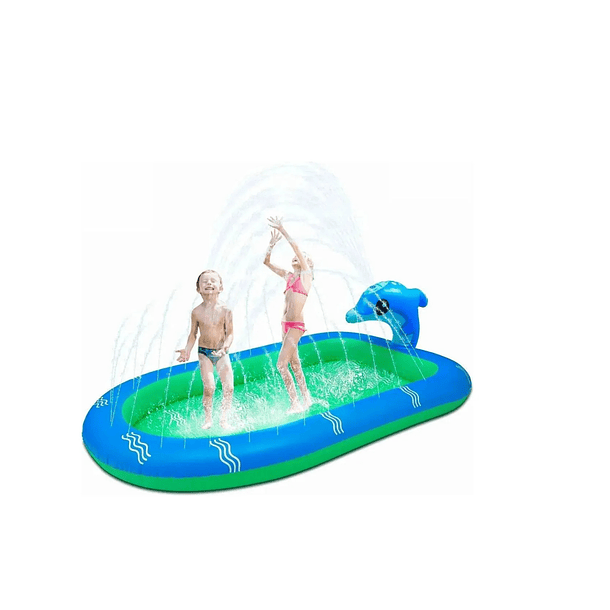 Piscina Inflable 170x110x45cm Dino Delfin Lanza Chorro Agua 1