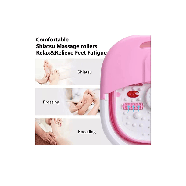 Spa Masajeador De Pies Bañera Plegable Electrica Hidromasaje Color Rosa 3