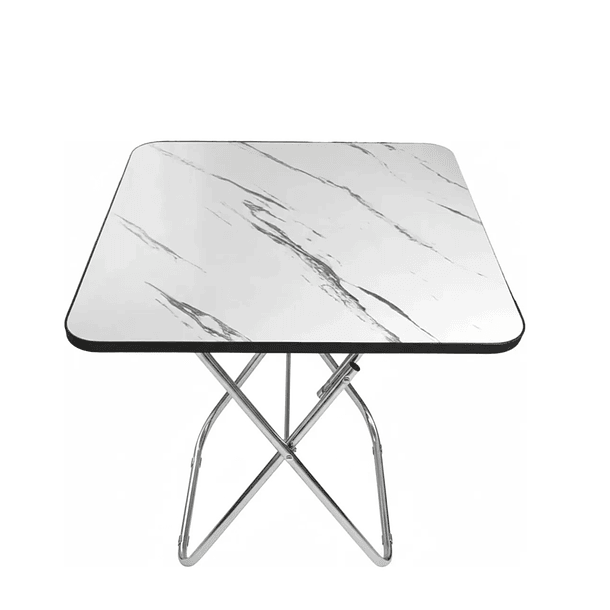 Mesa Plegable Cuadrada Acabado Que Simula Mármol 90X90 1