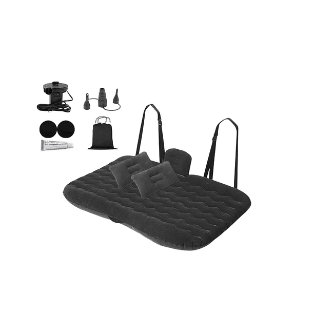 Colchón Inflable Asiento Trasero Auto + Compresor Aire  2 Plazas 130X80X40CM  3