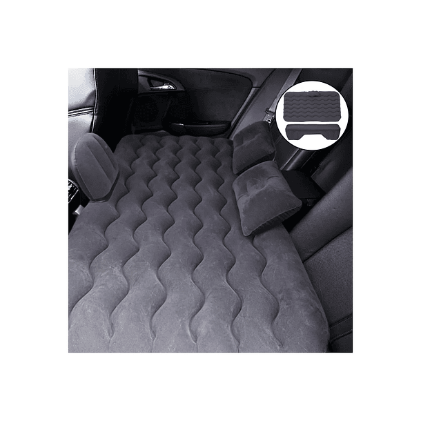Colchón Inflable Asiento Trasero Auto + Compresor Aire  2 Plazas 130X80X40CM  5