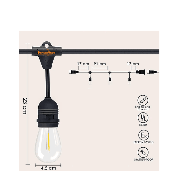 Guirnalda Luces Led 20 Metros Unible Exterior 20 Ampolletas 2