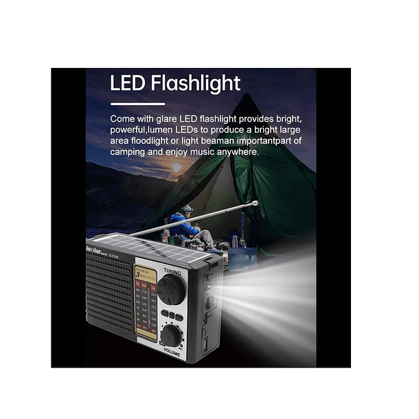 Radio Solar Portátil Multifuncional | 3 Bandas Am/fm/sw Negro 4